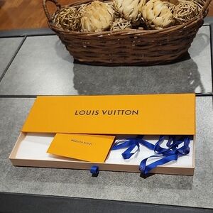 Louis Vuitton Orange Gift Box with Blue Ribbon